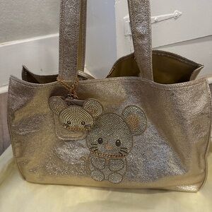For Pets Only Topo Mio Gold Metallic Luxury Italian Pet Carrier with Accessories
